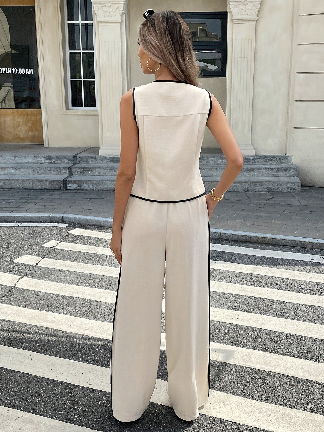 ☀️ 60% OFF TODAY ☀️ Women's Sleeveless Tank & Pants Set - Contrast Binding, Drawstring Waist | Trendy Co-ord, Breathable & No-Fuss Outfits | UK Sizes