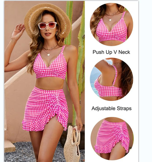 👙2025 New Type 49% OFF💥High Waisted Bikini Sets Women's Tummy Control Gingham