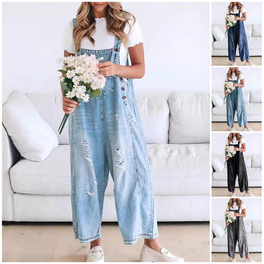 🛑50% OFF NOW! Adorable Button Jumpsuit & Denim Overalls Deal 🎉