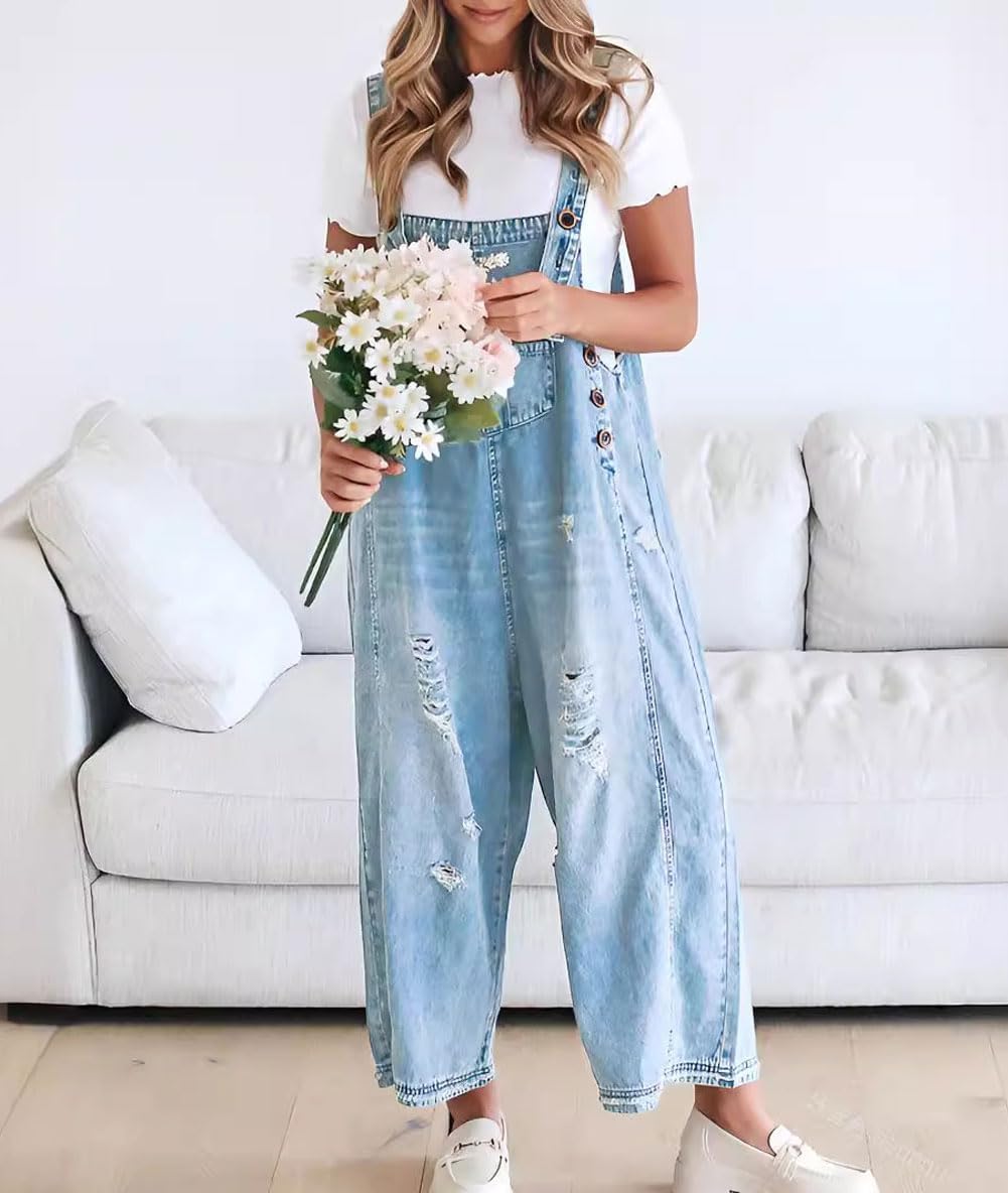 🛑50% OFF NOW! Adorable Button Jumpsuit & Denim Overalls Deal 🎉