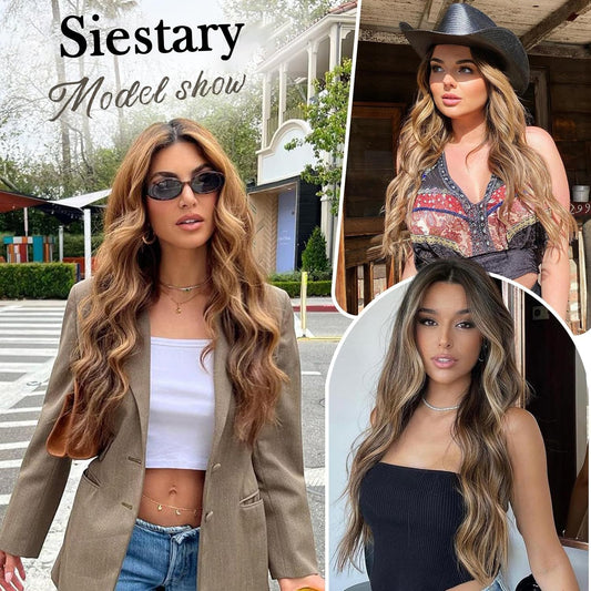 💖This Week's Hot Sales - 50% OFF🤩Women's Gradient Long Wavy Hair Wig, One-Piece with Adjustable Fit