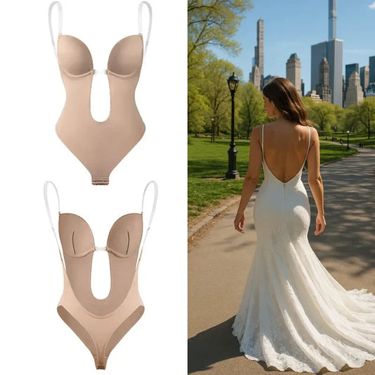 ✨ LAST DAY 50% OFF ✨ Backless Body Shaper Bra - Seamless Lift & Tummy Control | Invisible Under Backless Dresses & Tops | UK Sizes