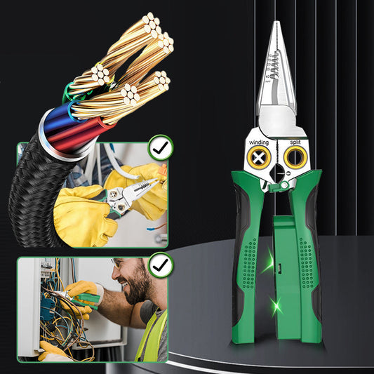 🔥LAST DAY 50% OFF🔥 8-in-1 Wire Stripper Scissors with Electrical Test & Safe Stripping