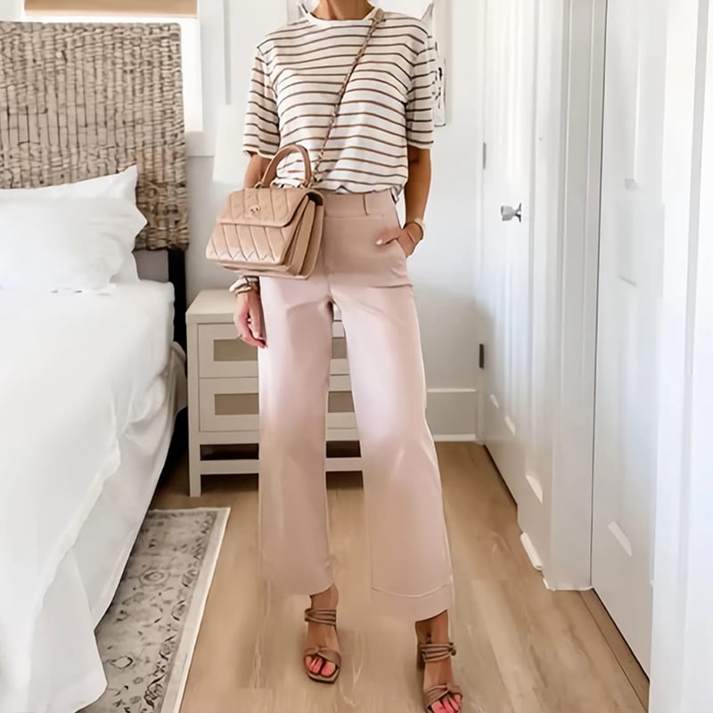 👖2025 HOT SALE💷Stretch Twill Cropped Wide Leg Pants