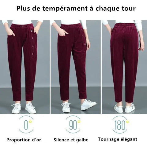 Women's High Waisted Corduroy Warm Pants - Free Shipping