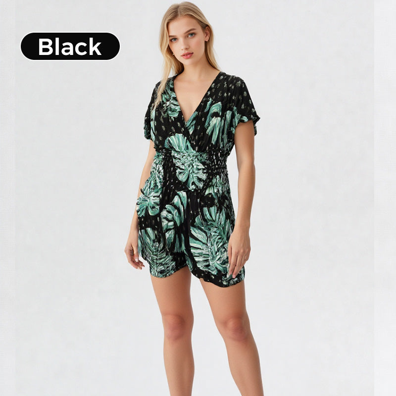 🌸Spring Sale🔥Casual Floral Polka Dot Pocket Rompers