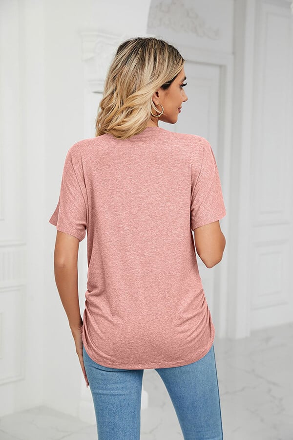 💕Hot Promotion- UP TO 58% OFF🌷V-Neck Solid Color Loose Ladies Tops