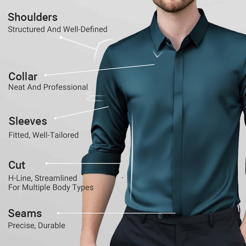 🔥2025 HOT SALE🔥Men's Wrinkle-Free Stretch Dress Shirt