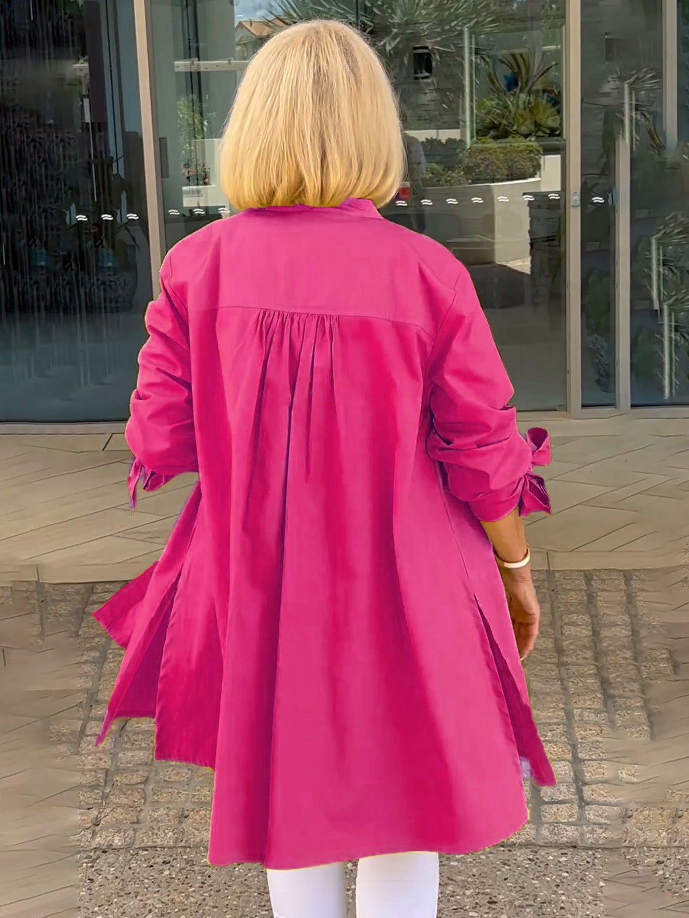Solid Color Unique Butterfly Sleeve Stand Collar Jacket