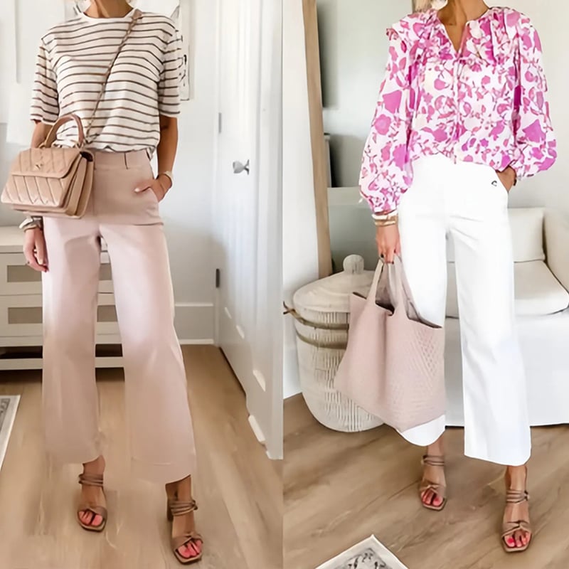👖2025 HOT SALE💷Stretch Twill Cropped Wide Leg Pants