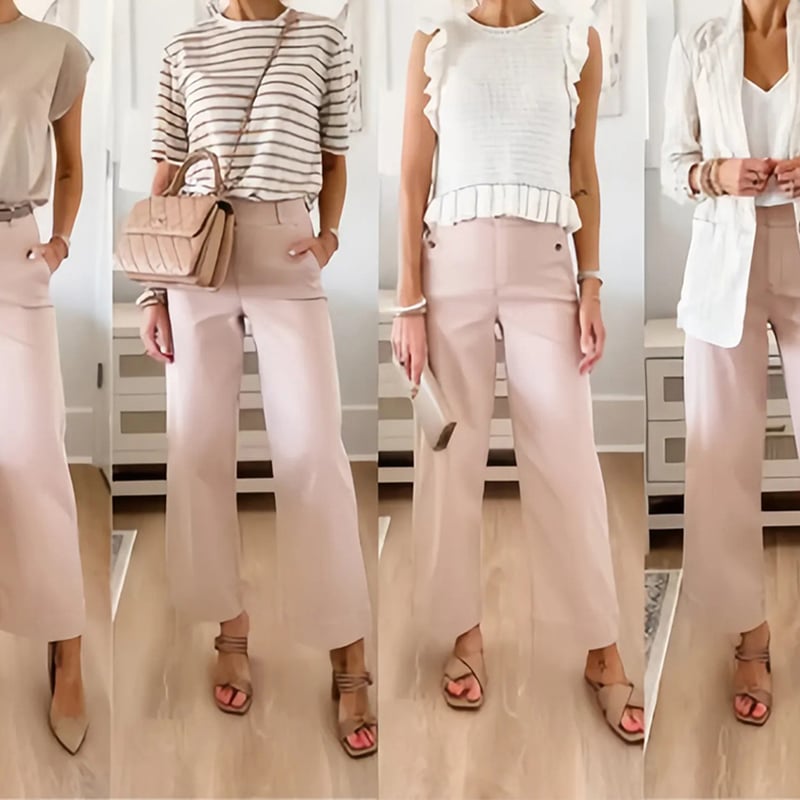 👖2025 HOT SALE💷Stretch Twill Cropped Wide Leg Pants