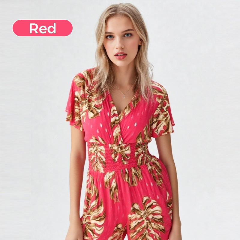 🌸Spring Sale🔥Casual Floral Polka Dot Pocket Rompers