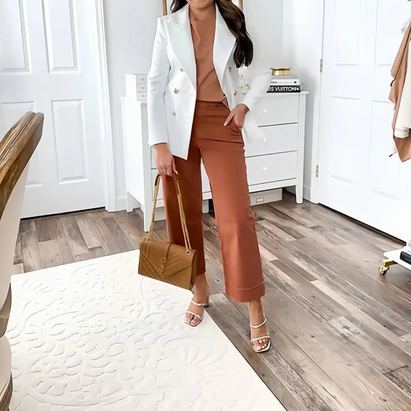 👖2025 HOT SALE💷Stretch Twill Cropped Wide Leg Pants