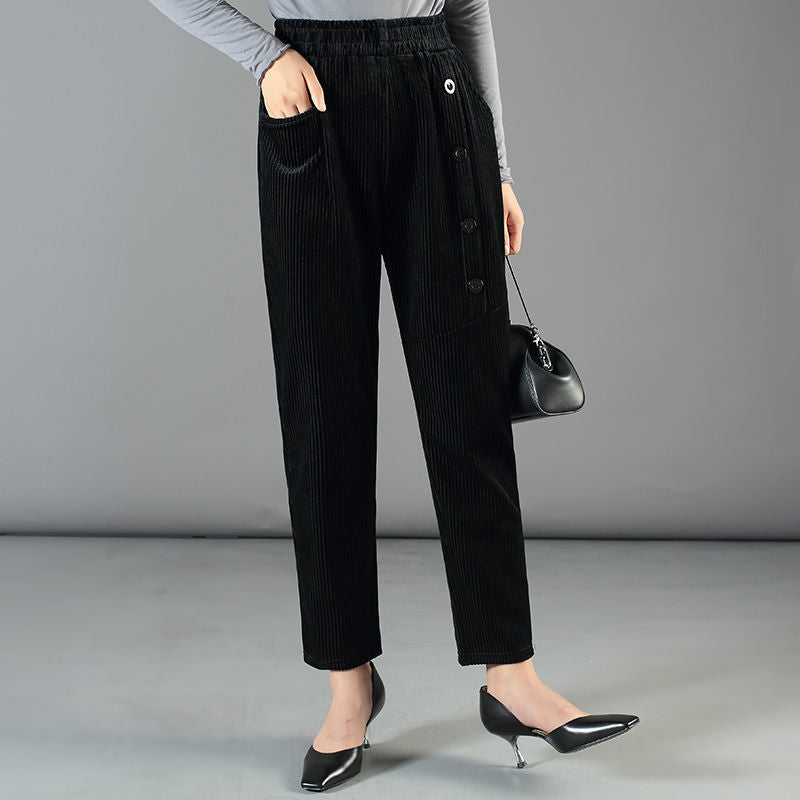 Women's High Waisted Corduroy Warm Pants - Free Shipping