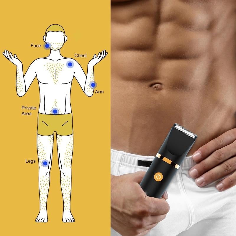💥 3 in 1 Electric Body Hair Trimmer for Men,Cordless Groin Hair Clipper for Men, Waterproof Electric Shaver (Buy 2 Free Shipping )
