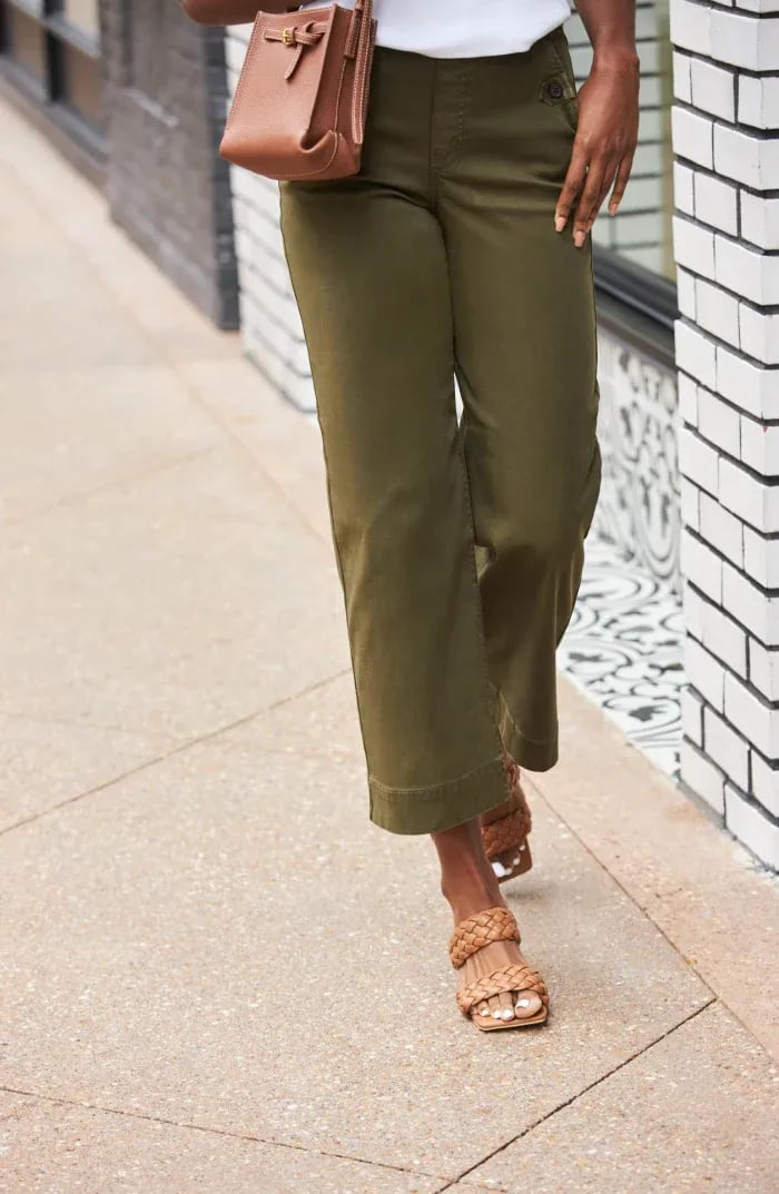 👖2025 HOT SALE💷Stretch Twill Cropped Wide Leg Pants