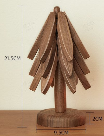 🎉Hot Sale 45% OFF🎉🧑🎄Insulated Coasters Solid Wood Christmas Tree Coasters