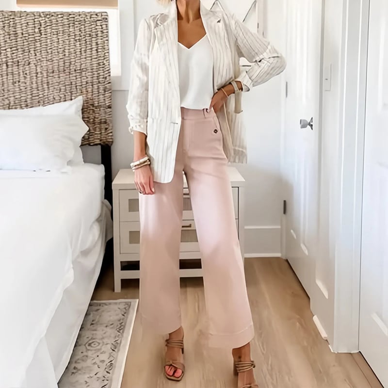 👖2025 HOT SALE💷Stretch Twill Cropped Wide Leg Pants