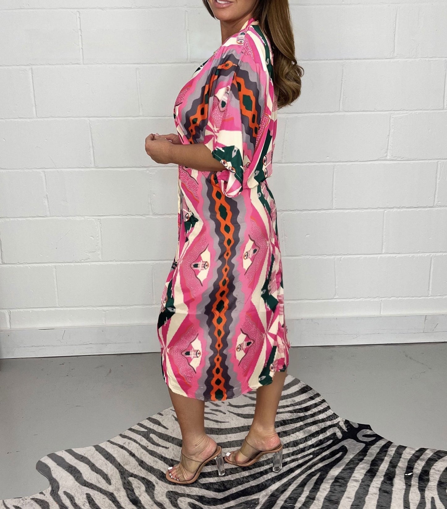 💝Printed Kimono Midi Dress
