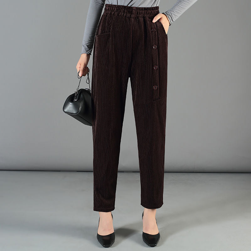 Women's High Waisted Corduroy Warm Pants - Free Shipping
