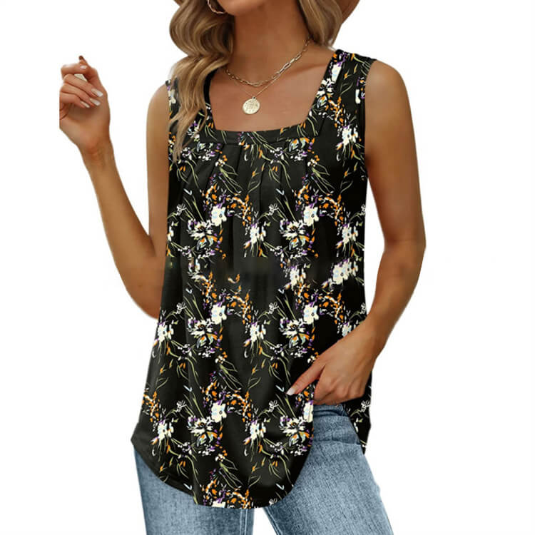 🔥Last Day Special Price-50% Off💜Square Neck Sleeveless Tank Top