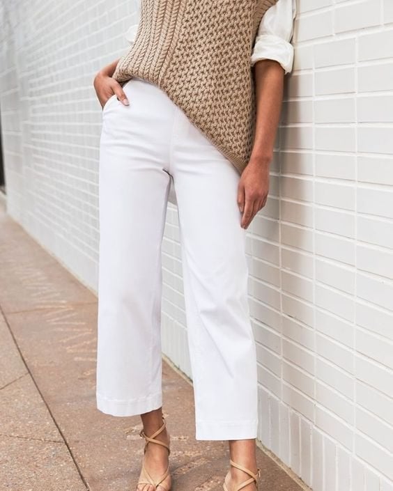 👖2025 HOT SALE💷Stretch Twill Cropped Wide Leg Pants