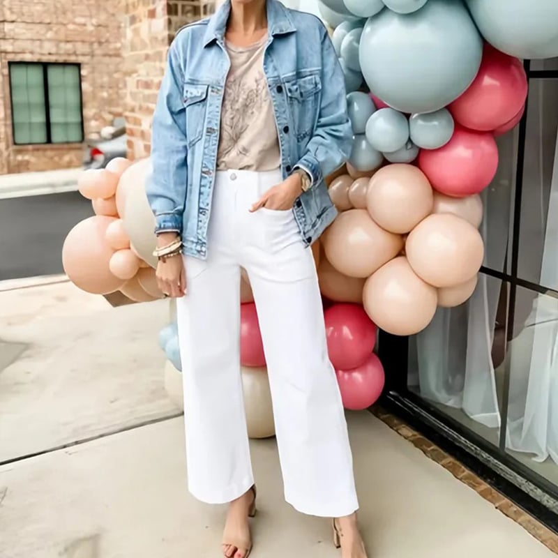 👖2025 HOT SALE💷Stretch Twill Cropped Wide Leg Pants
