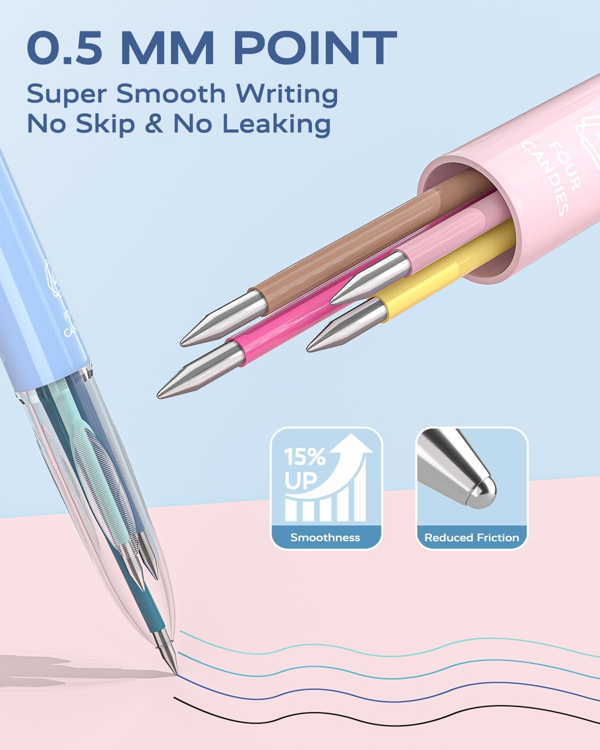 ⏳Last Day 50%OFF-Buy More Save More🎨🖊6 PCS Multi-Color Pen, 0.5mm Color Pen, 4-in-1 Multi-Color Ink Pen