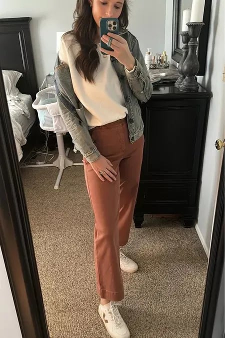 👖2025 HOT SALE💷Stretch Twill Cropped Wide Leg Pants