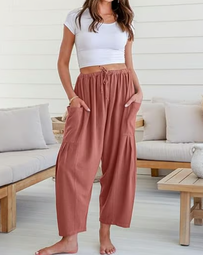Summer Hot Sale 49% OFF👖Women's Linen Wide Leg Pants with Pockets