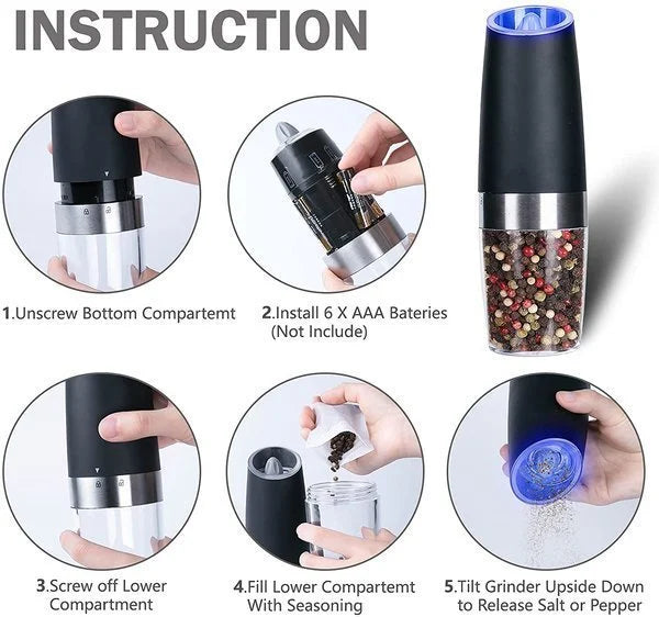 š§Last Day 50% OFFš„Automatic electric salt and pepper mill with gravity sensor