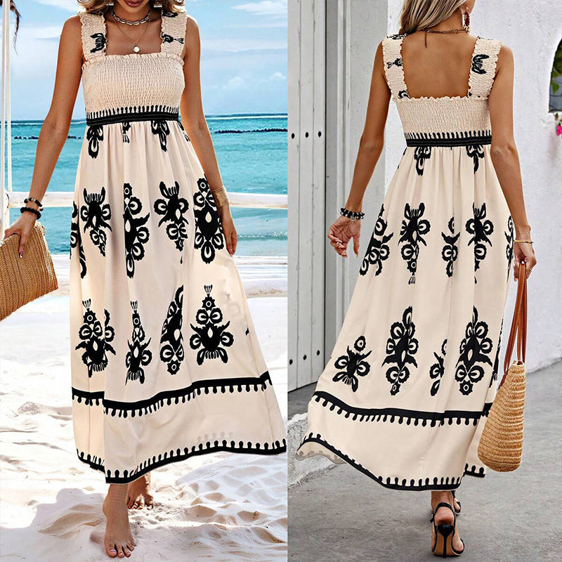 💕HOT SALE 50% OFF💕Women’s Summer Print Sleeveless Flowy Long Dress
