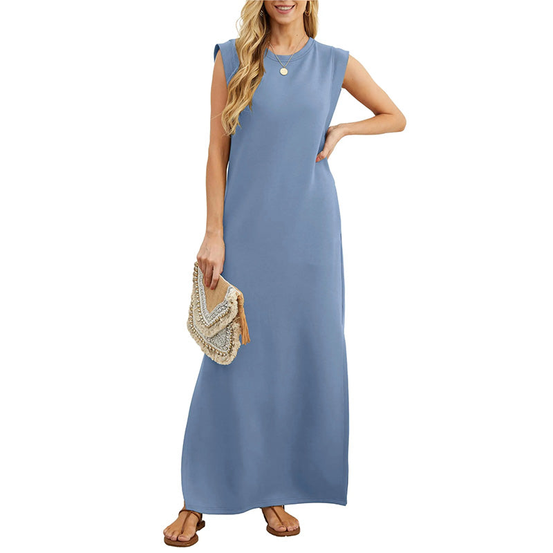Free shipping on one piece too🔥Women Loose Split Wrinkle-Free Long Dress