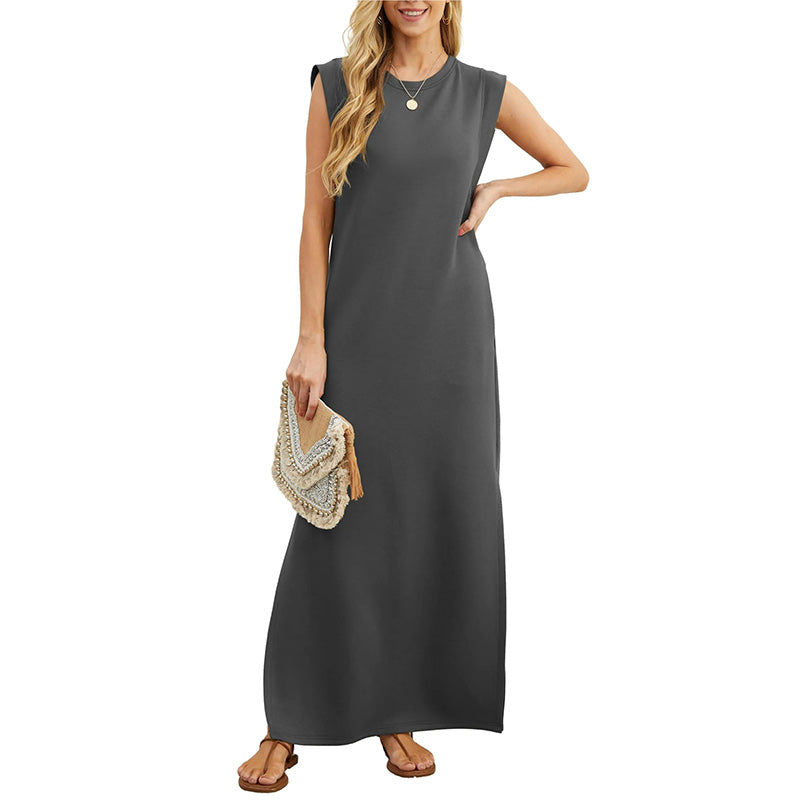 Free shipping on one piece too🔥Women Loose Split Wrinkle-Free Long Dress
