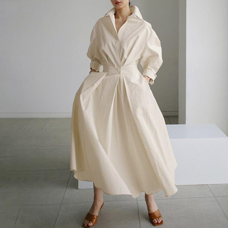 🔥Hot Sale 49% OFF💃Women's Pure Cotton Shirt Collar Dress