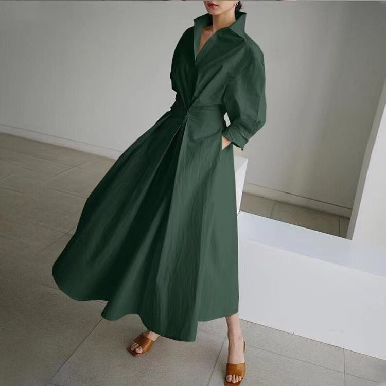 🔥Hot Sale 49% OFF💃Women's Pure Cotton Shirt Collar Dress