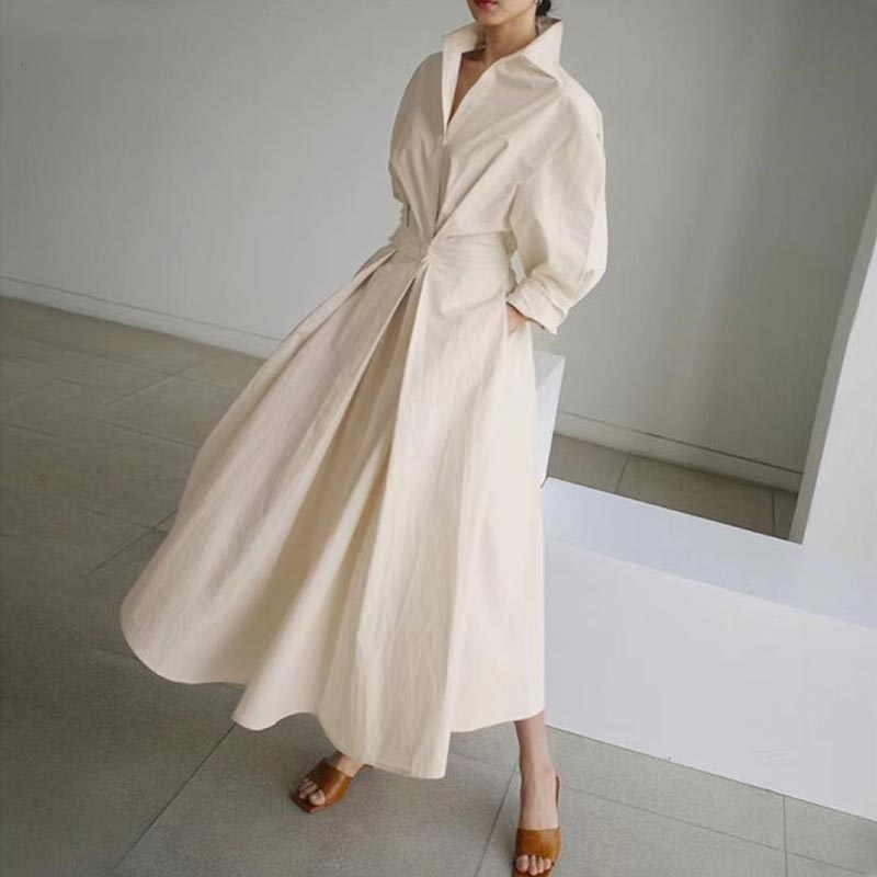 🔥Hot Sale 49% OFF💃Women's Pure Cotton Shirt Collar Dress