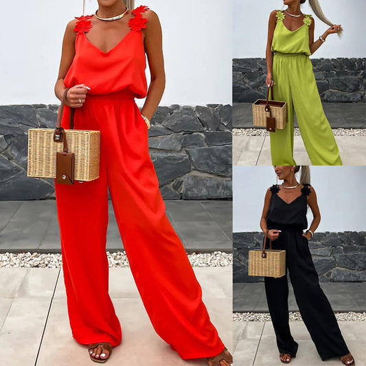 ☀️ FLASH SALE 50% OFF ☀️ Trendy Sleeveless Wide Leg Jumpsuit - Summer-Ready, Lightweight Fabric & Versatile Style | UK Women's Fave