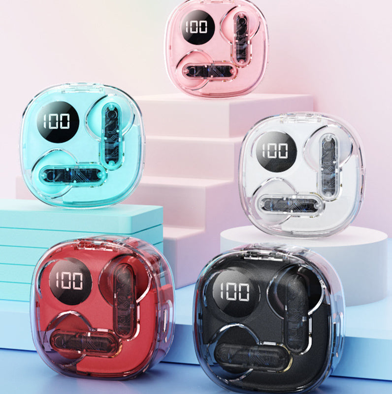 🔥HiFi Noise-Cancelling Bluetooth Earbuds with Transparent Charging Case