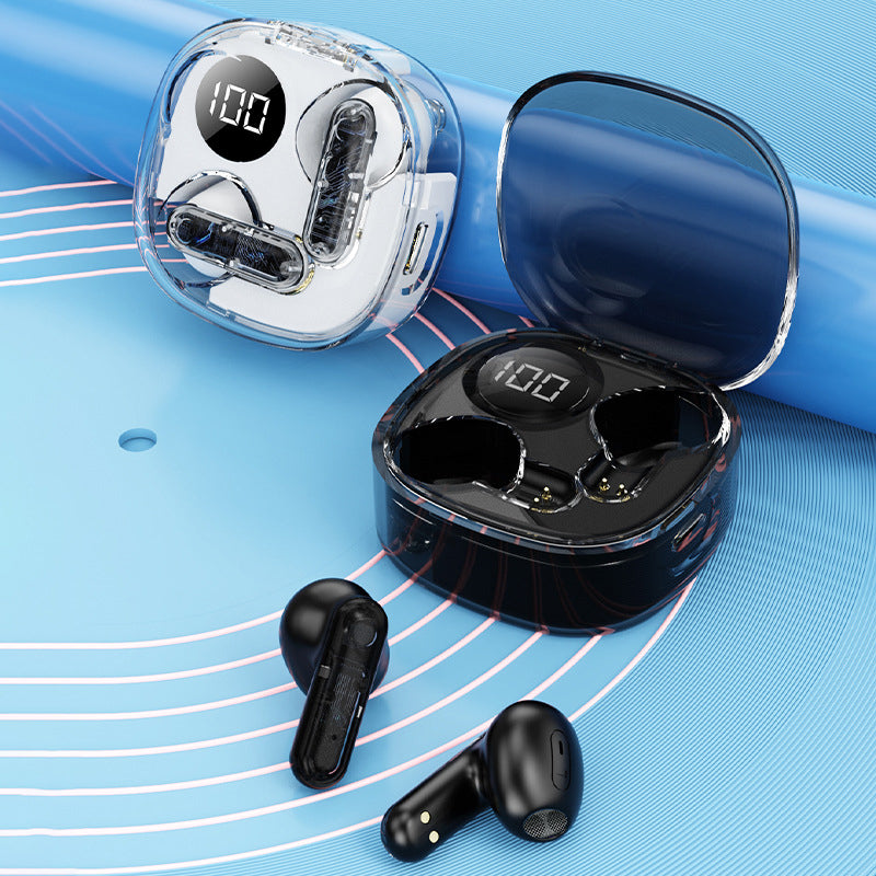 🔥HiFi Noise-Cancelling Bluetooth Earbuds with Transparent Charging Case
