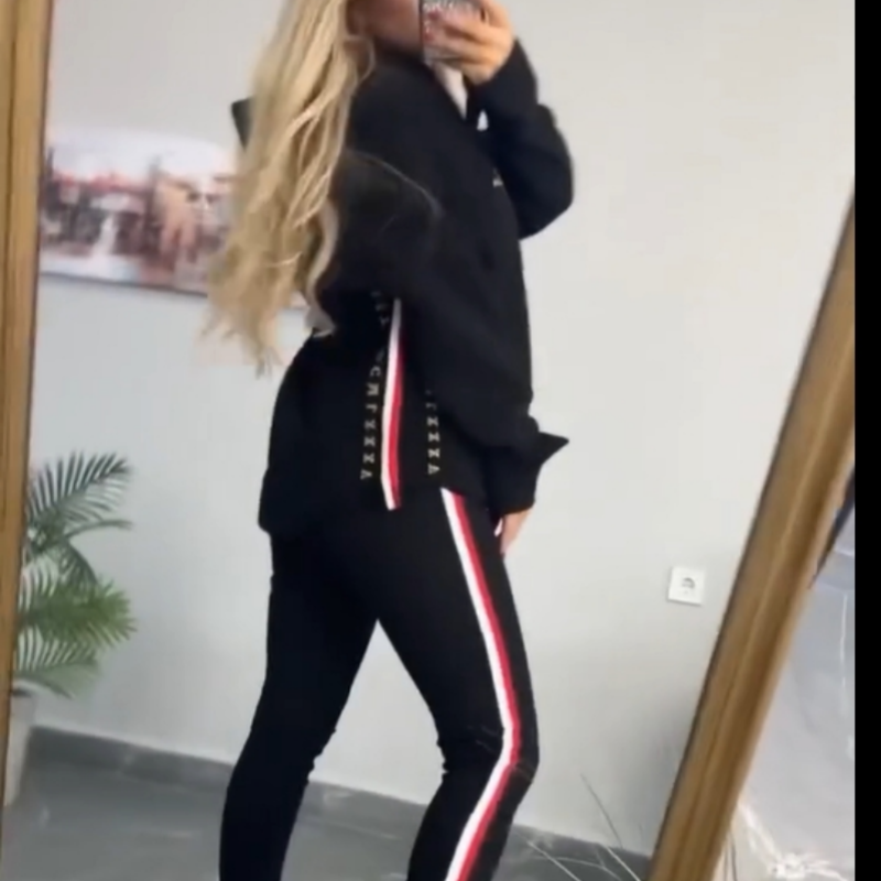 🔥2025 New Arrival - 50% OFF🎉Women's Long-Sleeved Striped Casual Hooded Top&pants