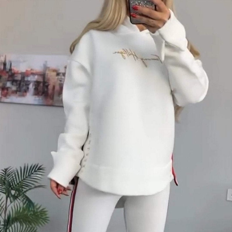 🔥2025 New Arrival - 50% OFF🎉Women's Long-Sleeved Striped Casual Hooded Top&pants