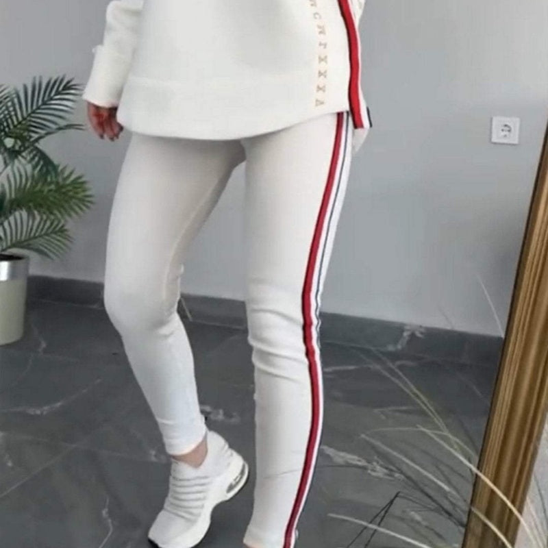 🔥2025 New Arrival - 50% OFF🎉Women's Long-Sleeved Striped Casual Hooded Top&pants