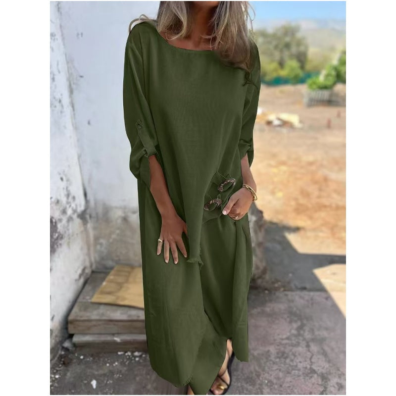 💃2025 Spring-Summer New Dress In Cotton And Linen + Two-piece Trousers