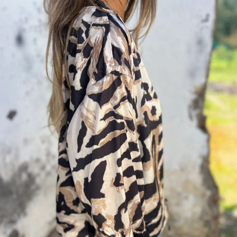 ⏳Time-limited Special⏰Women's Zebra Print Zipper Bomber Jacket