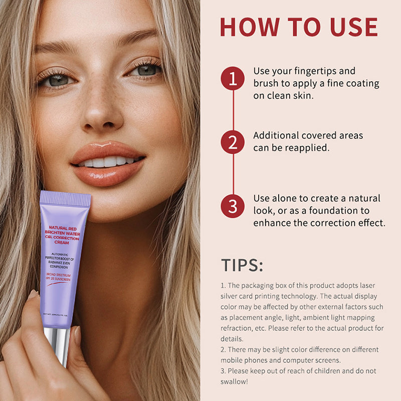 💓Buy 2 Get 1 Free💓Natural Red Brighten Water-Gel Correction Cream
