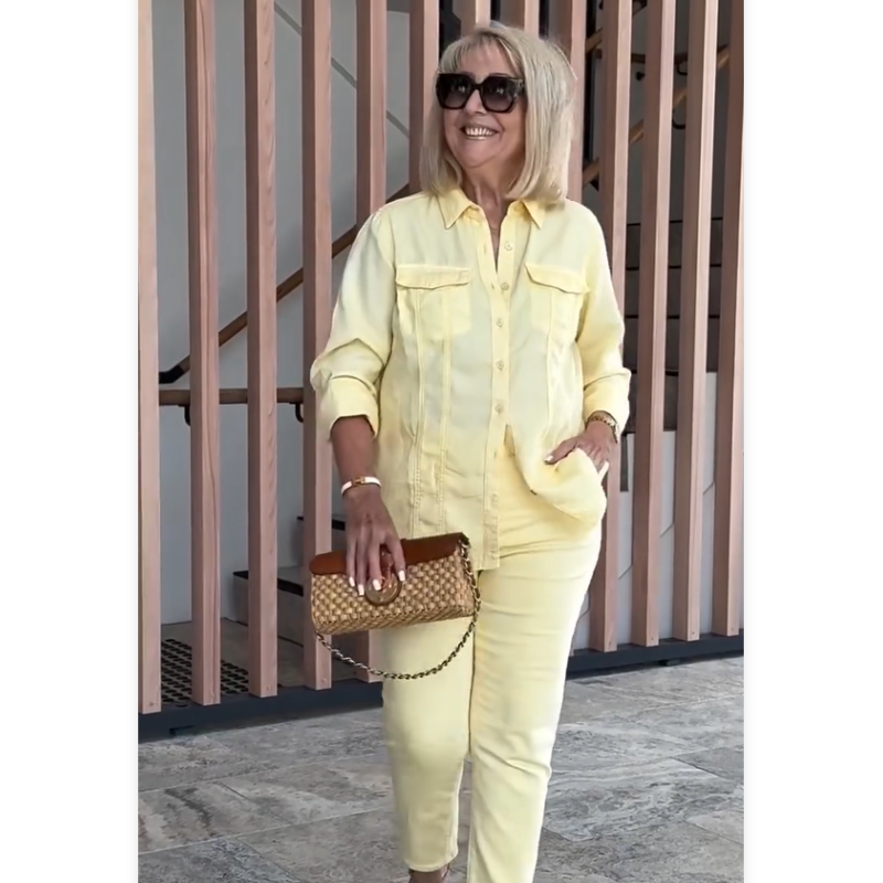 Women's Loose Shirt & Solid Color Pants 2-PCS Set