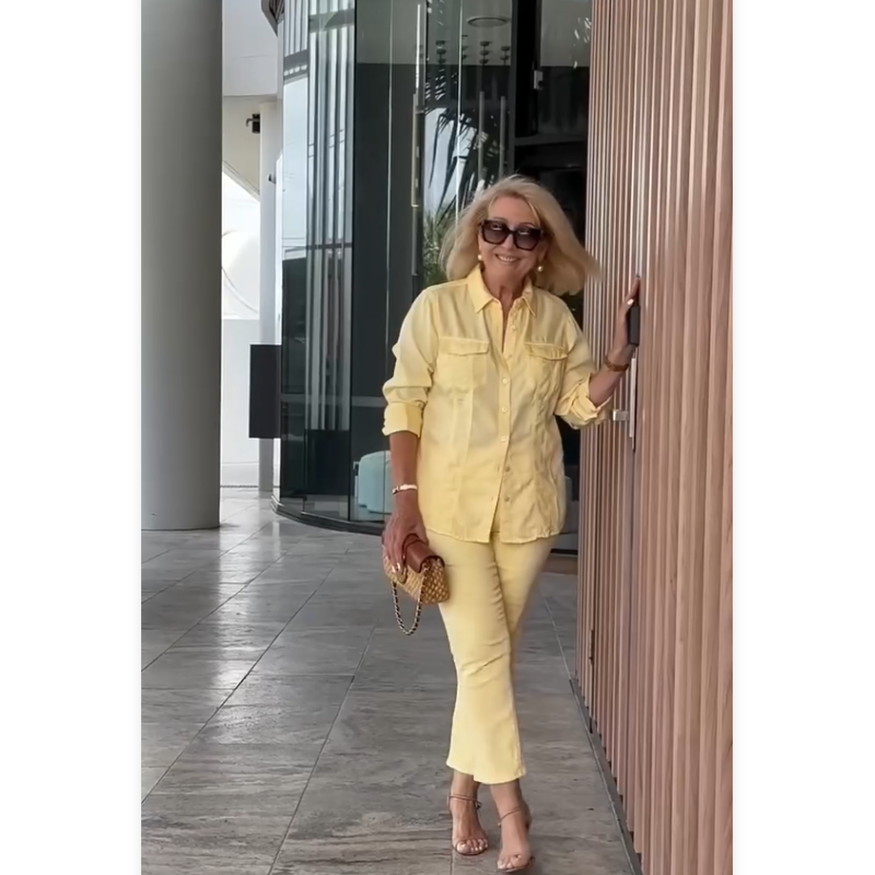 Women's Loose Shirt & Solid Color Pants 2-PCS Set