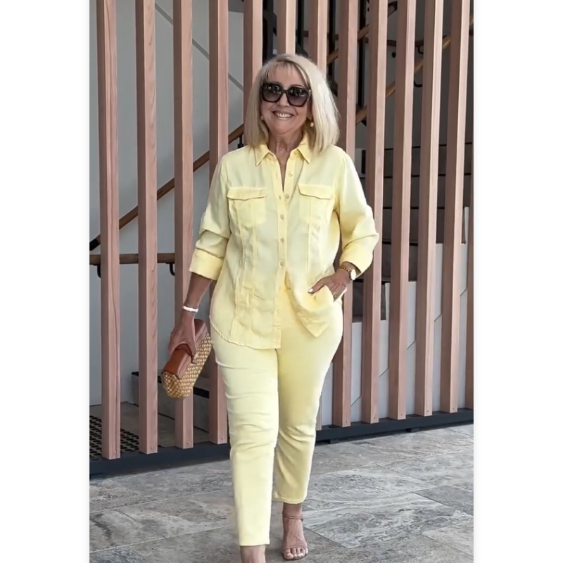 Women's Loose Shirt & Solid Color Pants 2-PCS Set