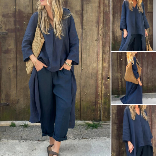 🌸🌸🌸Women's Summer Loose Pocket V-Neck 2-Piece Set(🔥50% OFF)